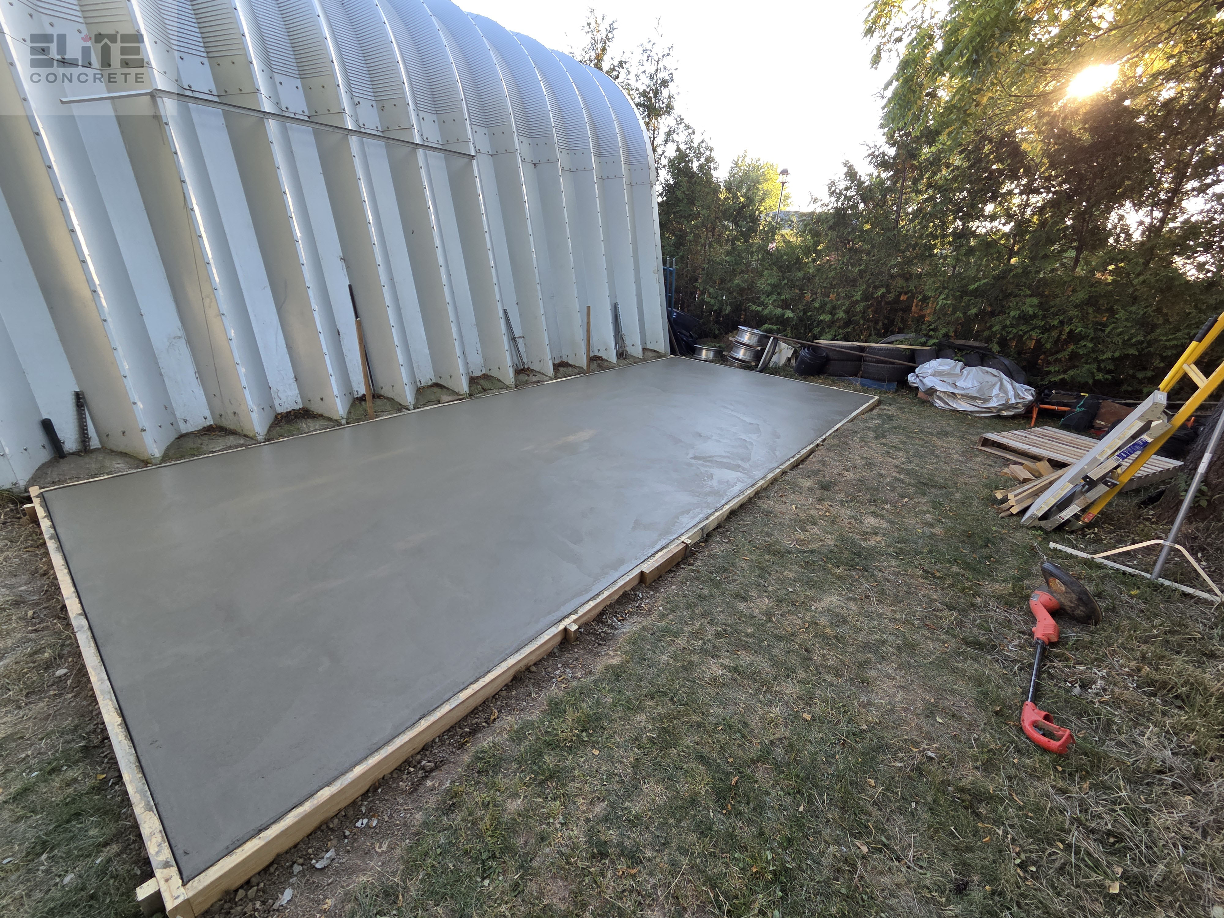 Garage pad slab in Granton Ontario