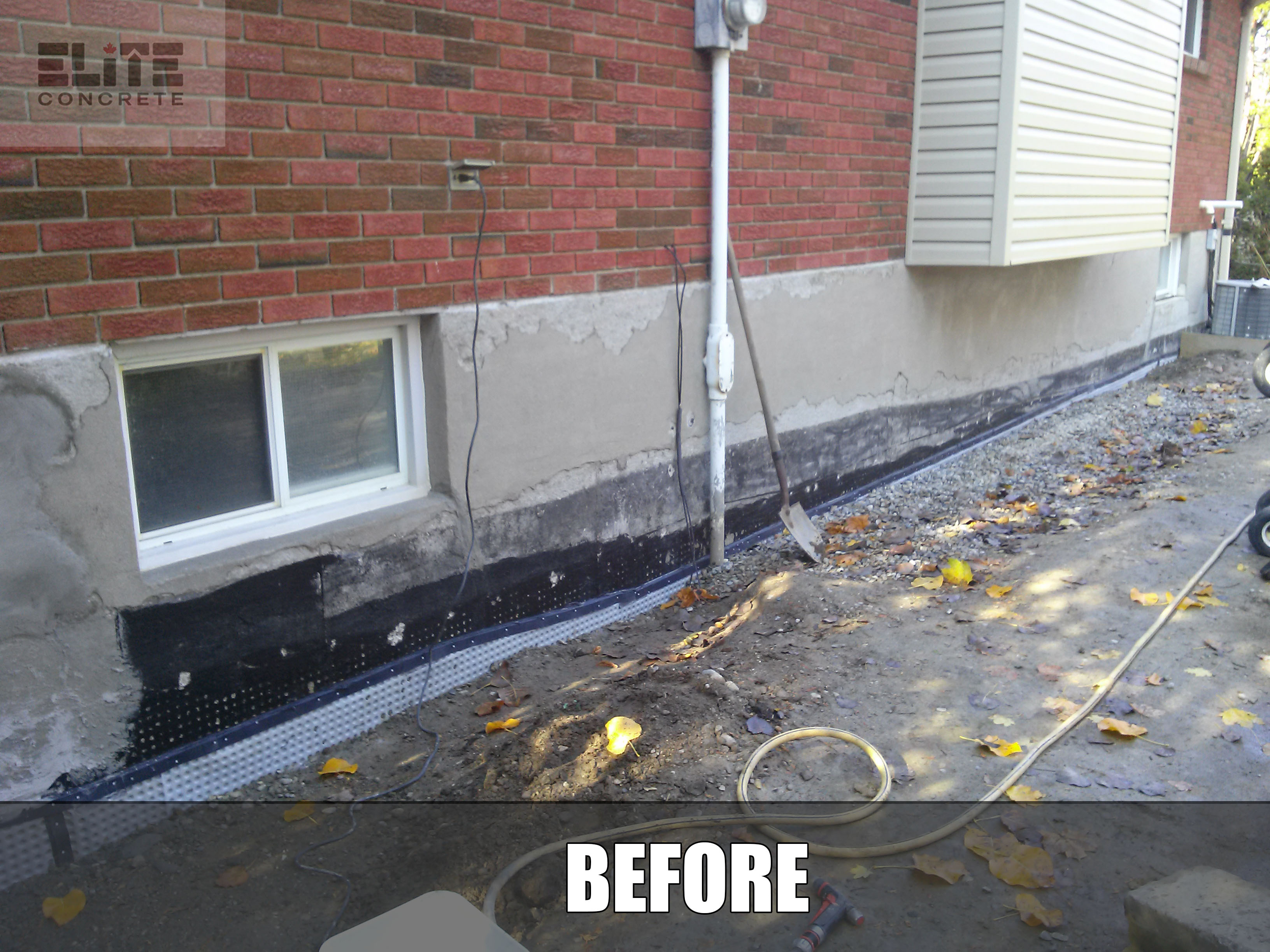 Foundation parging repair in London Ontario